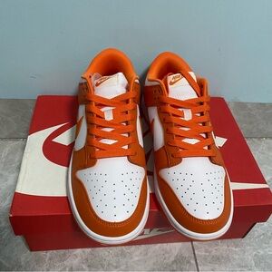 Nike white and orange stitching casual sports shoes
